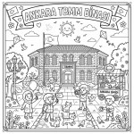 Ankara TBMM Çocuklar İçin Yapışkanlı Kanvas Bezi Resim Boyama BYM-41 Ankara TBMM Çocuklar İçin Yapışkanlı Kanvas Bezi Resim Boyama BYM-41