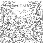 Orman Macerası Çocuklar İçin Yapışkanlı Kanvas Bezi Resim Boyama BYM-46 Orman Macerası Çocuklar İçin Yapışkanlı Kanvas Bezi Resim Boyama BYM-46
