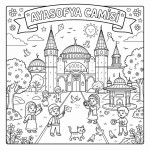 Ayasofya Camisi Çocuklar İçin Yapışkanlı Kanvas Bezi Resim Boyama BYM-52 Ayasofya Camisi Çocuklar İçin Yapışkanlı Kanvas Bezi Resim Boyama BYM-52