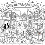 Osmanlı'da Çocuklar Çocuklar İçin Yapışkanlı Kanvas Bezi Resim Boyama BYM-59 Osmanlı'da Çocuklar Çocuklar İçin Yapışkanlı Kanvas Bezi Resim Boyama BYM-59
