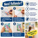 Mevsimler Sonbahar Çocuklar İçin Yapışkanlı Kanvas Bezi Resim Boyama BYM-72