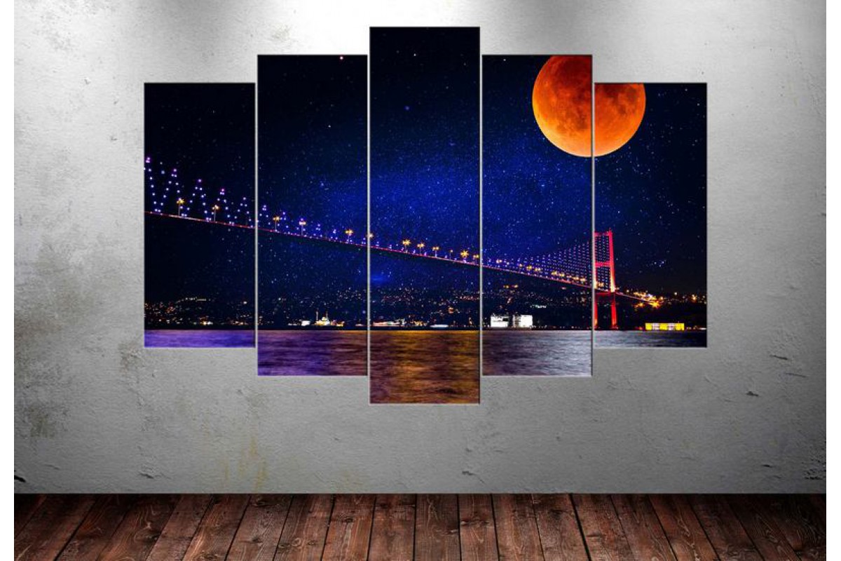 Masal İstanbul Boğaz Köprüsü 5 Parça Tablo dkm-k75-1