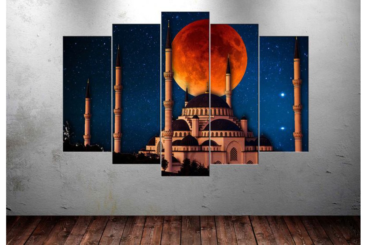 Masal İstanbul Sultan Ahmet Cami 5 Parça Tablo dkm-k75-3