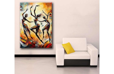 Afrikalı Kadın Dansçılar Yağlı boya Görünüm Kanvas Tablo afr34