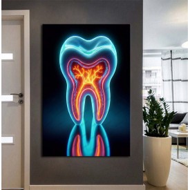 Ağız ve Diş Sağlığı Diş Tablosu Diş Hastanesi Dekorasyon Neon Renk dsc471