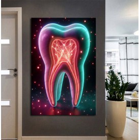 Ağız ve Diş Sağlığı Diş Tablosu Diş Hastanesi Dekorasyon Neon Renk dsc486
