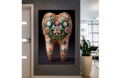 Ağız ve Diş Sağlığı Diş Tablosu Diş Hastanesi Dekorasyon Anadolu Motifleri dsc489