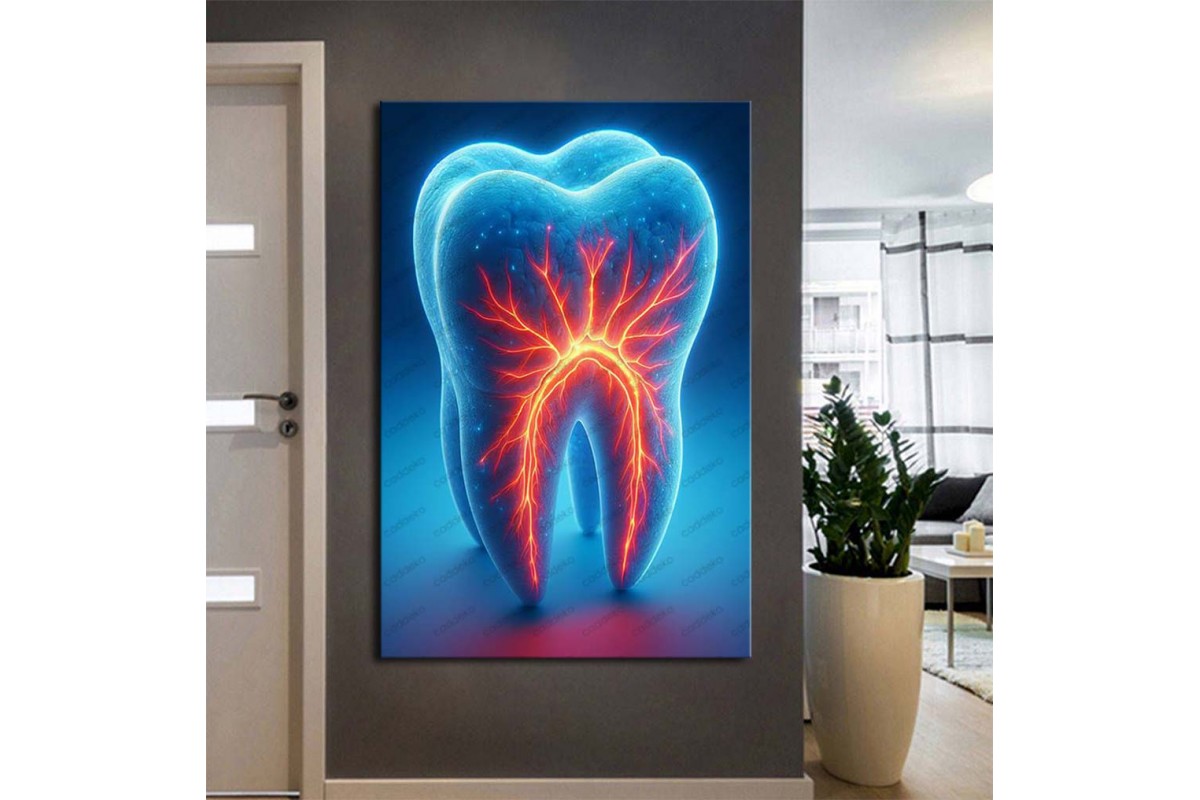 Ağız ve Diş Sağlığı Diş Tablosu Diş Hastanesi Dekorasyon Neon Renk dsc508