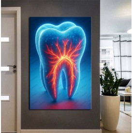 Ağız ve Diş Sağlığı Diş Tablosu Diş Hastanesi Dekorasyon Neon Renk dsc508