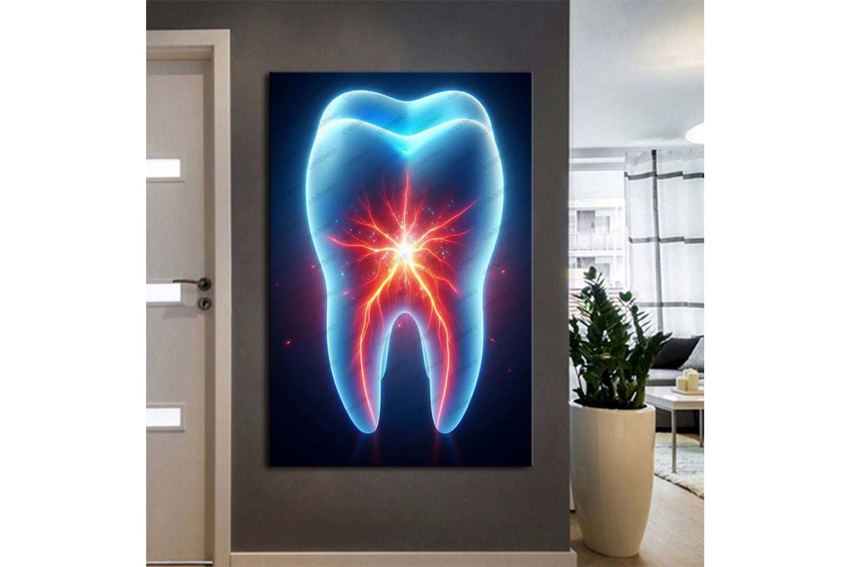 Ağız ve Diş Sağlığı Diş Tablosu Diş Hastanesi Dekorasyon Neon Renk dsc509