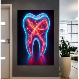 Ağız ve Diş Sağlığı Diş Tablosu Diş Hastanesi Dekorasyon Neon Renk dsc519