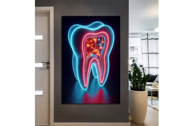 Ağız ve Diş Sağlığı Diş Tablosu Diş Hastanesi Dekorasyon Neon Renk dsc530