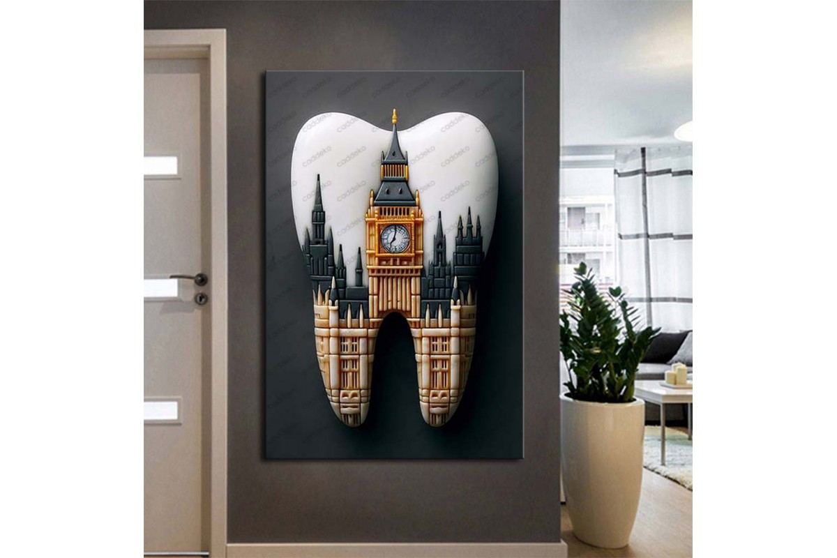 Ağız ve Diş Sağlığı Diş Tablosu Diş Hastanesi Dekorasyon Londra Big Ben dsc543