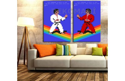 Commodore 64 International Karate İkili Retro Kanvas Tablo dkm-k16