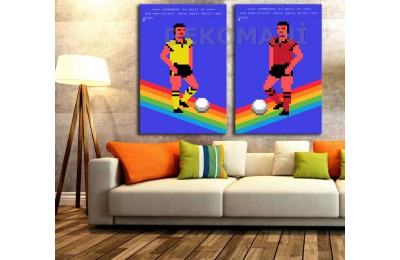 Commodore 64 International Soccer İkili Retro Kanvas Tablo dkm-k17