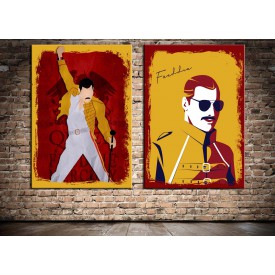 Freddie Mercury Queen İkili Set Kanvas Tablo 2pdkm-k36