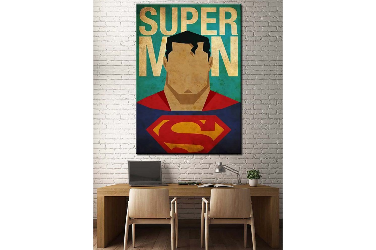 Süper Kahramanlar Serisi Superman Kanvas Tablo dkm-k39-11