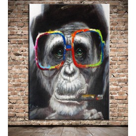 Gözlüklü Maymun Kanvas Tablo dkm-k63-1