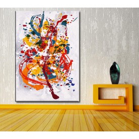 Renkli Dekoratif Yağlı Boya Görünümlü Kanvas Tablo k68-1