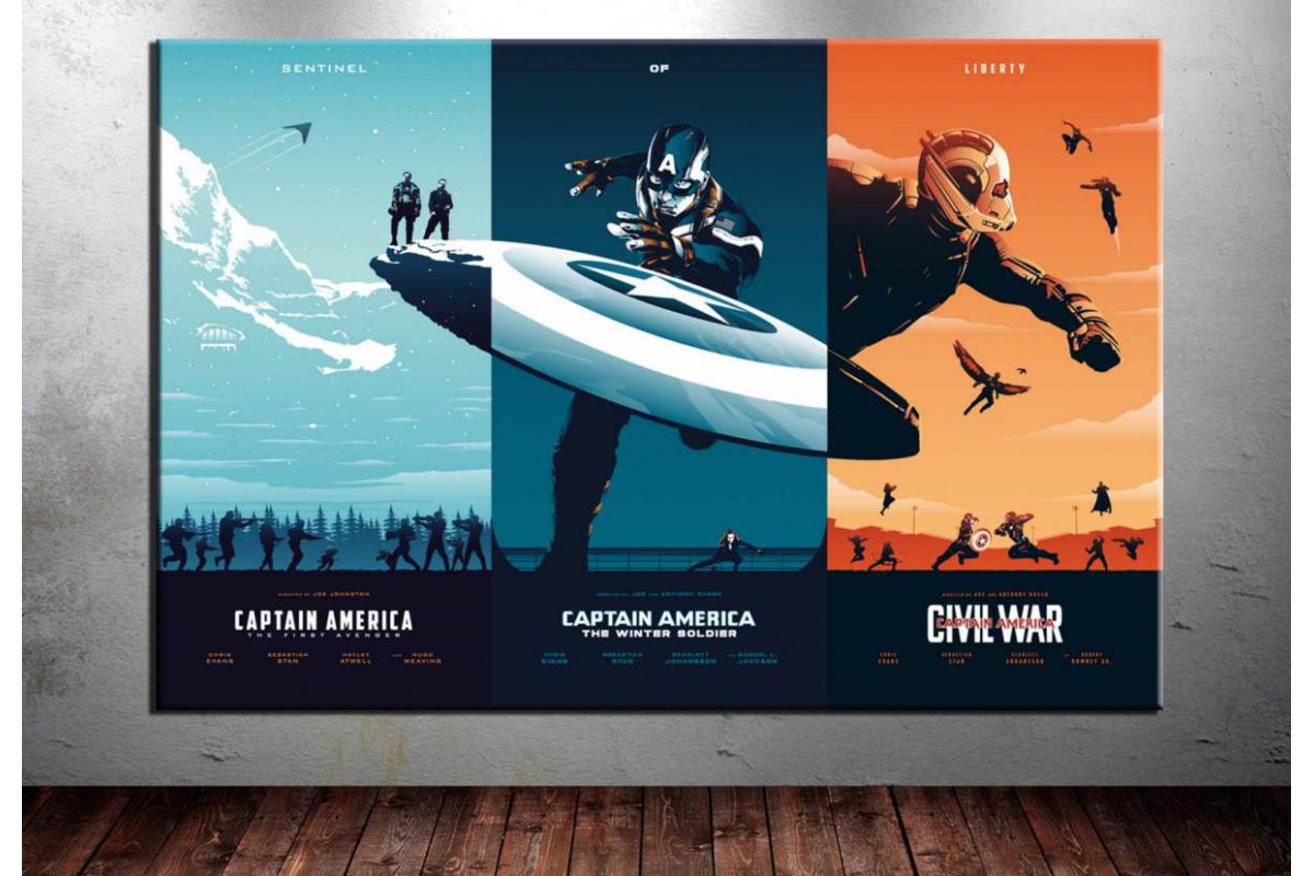 Captain America Avengers Cinematik Üçleme Kanvas Tablo dkm-vng10