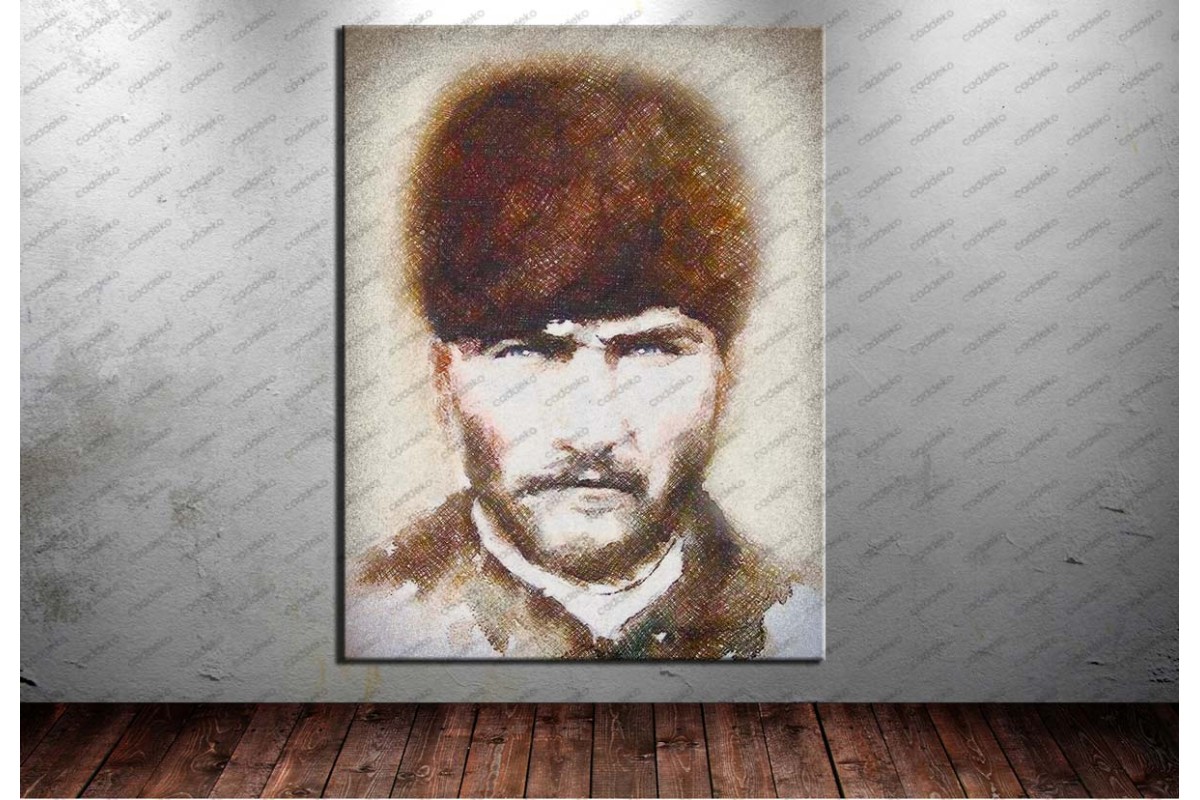Atatürk Tablosu Trablusgarp Cephesi Dijital Çizim Renkli dkm129R