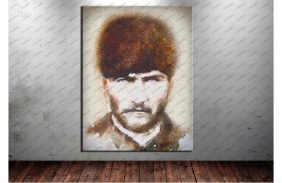 Atatürk Tablosu Trablusgarp Cephesi Dijital Çizim Renkli dkm129R