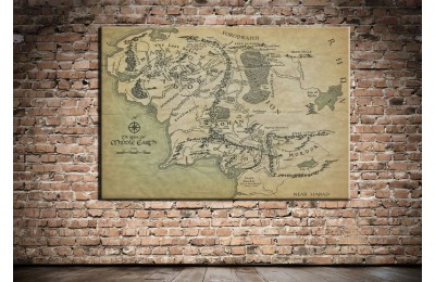 Lord Of The Rings Orta Dünya Haritası Kanvas Tablo dkmr161