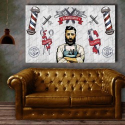 Erkek Berberi Berber Malzemeleri içeren Kuaför Tablosu dkmr205