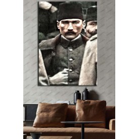 Yüzbaşı Mustafa Kemal Bey Renklendirme Kanvas Tablo dkmr223