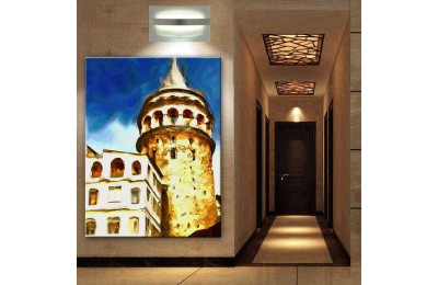 İstanbul Galata Kulesi Yağlı Boya Görünüm Sanatçı Selçuk Özkan dkmr259