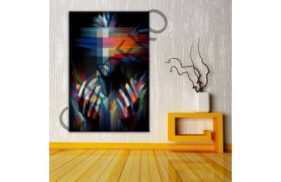 Renkli Yüz Kanvas Tablo dkmr343