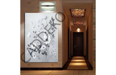 Beyaz Çiçekler Kanvas Tablo dkmr355