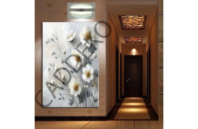 Beyaz Çiçekler Kanvas Tablo dkmr356