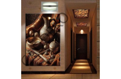 Bakraç ve Bakır Retro Kanvas Tablo dkmr360