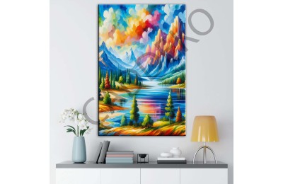 Çok Renkli Doğa 5 Dekoratif Kanvas Tablo dkmr425