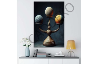 Abstrakt Denge Dekoratif Kanvas Tablo dkmr428