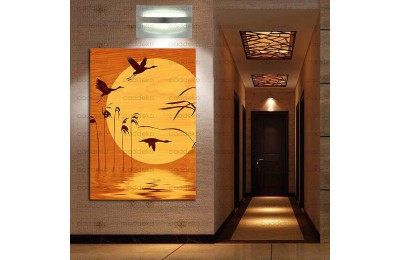Kuşlar Gün Batımı Feng Shui Kanvas Tablo fngs6