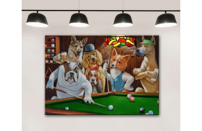 Bilardo Oynayan Köpekler Tablosu, Bilardo Gecesi dkmr249