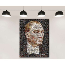 Mustafa Kemal Atatürk Mozaik Resimlerden Oluşmuş Tablo dkmr265