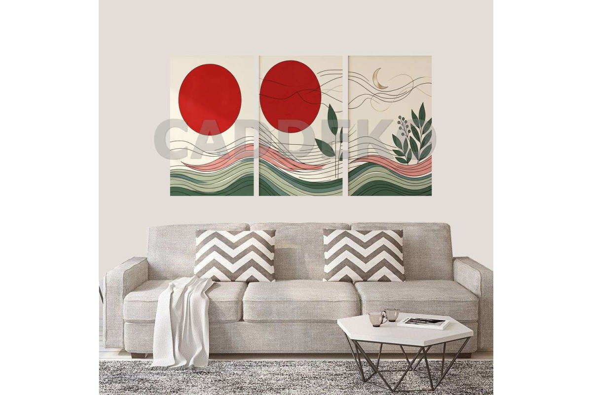 Minimalist Japon Zen Kırmızı Güneş Dekoratif Yapışkanlı Kanvas Bezi DDK-105 Minimalist Japon Zen Kırmızı Güneş Dekoratif Yapışkanlı Kanvas Bezi DDK-105