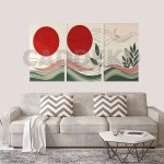 Minimalist Japon Zen Kırmızı Güneş Dekoratif Yapışkanlı Kanvas Bezi DDK-105 Minimalist Japon Zen Kırmızı Güneş Dekoratif Yapışkanlı Kanvas Bezi DDK-105
