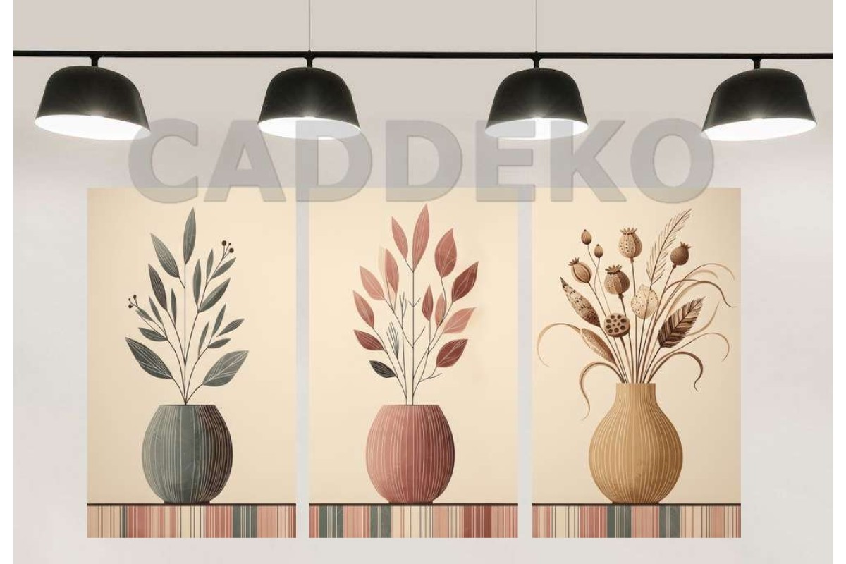 Modern Çizgi Minimalist Vazo Çiçek Dekoratif Yapışkanlı Kanvas Bezi DDK-10 Modern Çizgi Minimalist Vazo Çiçek Dekoratif Yapışkanlı Kanvas Bezi DDK-10