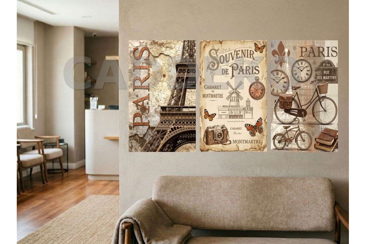Vintage Paris Eyfel Kulesi Nostalji Dekoratif Yapışkanlı Kanvas Bezi DDK-111 Vintage Paris Eyfel Kulesi Nostalji Dekoratif Yapışkanlı Kanvas Bezi DDK-111