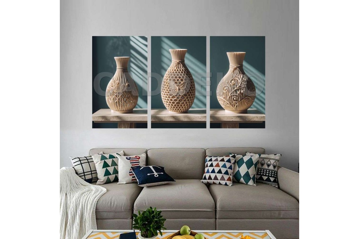 Modern Minimalist Kil Vazo Çömlek Dekoratif Yapışkanlı Kanvas Bezi DDK-114 Modern Minimalist Kil Vazo Çömlek Dekoratif Yapışkanlı Kanvas Bezi DDK-114