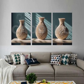 Modern Minimalist Kil Vazo Çömlek Dekoratif  Yapışkanlı Kanvas Bezi DDK-114