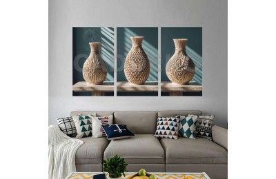 Modern Minimalist Kil Vazo Çömlek Dekoratif  Yapışkanlı Kanvas Bezi DDK-114