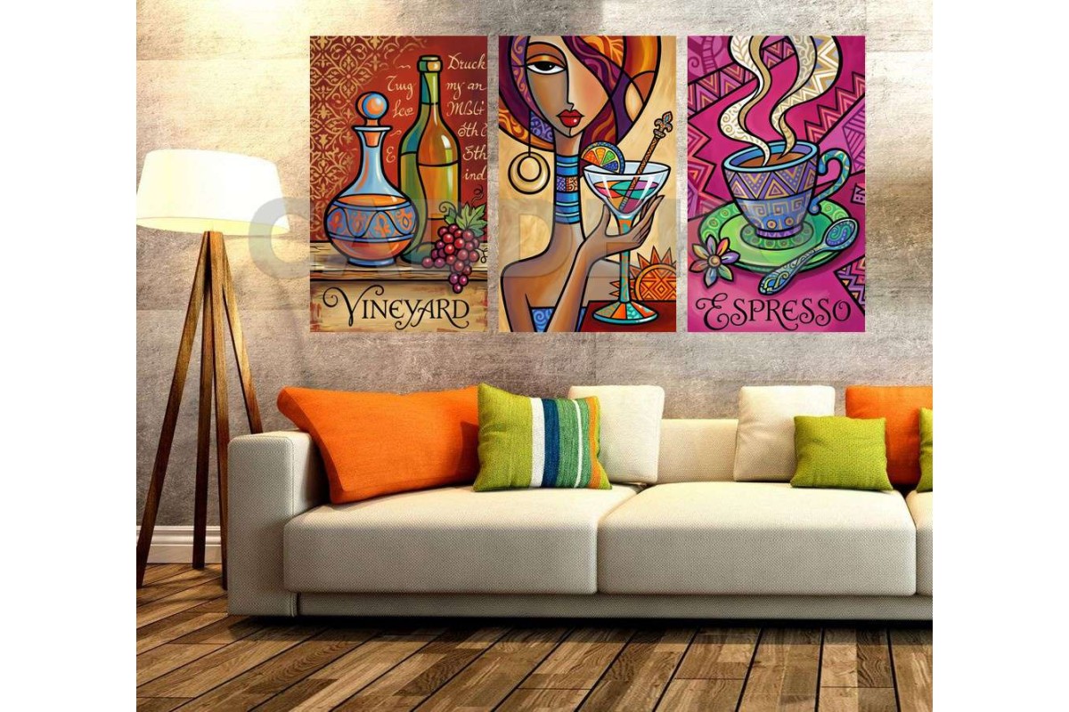 Pop Art Bar Kokteyl İçecek Kahve Dekoratif Yapışkanlı Kanvas Bezi DDK-79 Pop Art Bar Kokteyl İçecek Kahve Dekoratif Yapışkanlı Kanvas Bezi DDK-79