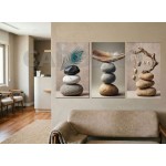 Minimalist Zen Taş Denge Tüy Dekoratif Yapışkanlı Kanvas Bezi DDK-82 Minimalist Zen Taş Denge Tüy Dekoratif Yapışkanlı Kanvas Bezi DDK-82