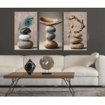 Minimalist Zen Taş Denge Tüy Dekoratif Yapışkanlı Kanvas Bezi DDK-82 Minimalist Zen Taş Denge Tüy Dekoratif Yapışkanlı Kanvas Bezi DDK-82